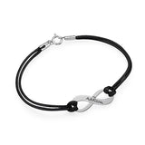 Amxiu Bowknot Bracelet 925 Silver Bangle Personalized Leather Jewelry