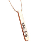 Personalized Stainless Steel Bar Pendant Necklace Engrave 1-4 Names