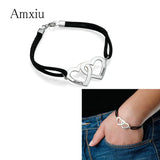 Amxiu Two Names Heart Bracelet 925 Sterling Silver