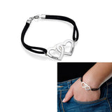 Amxiu Two Names Heart Bracelet 925 Sterling Silver