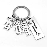 Names Key Chains Personalized Stainless Steel Kids Pend...