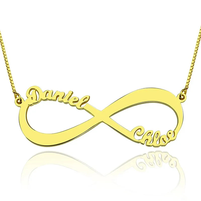 Personalized Stainless Steel Bowknot Choker Necklace with 2-4 Names