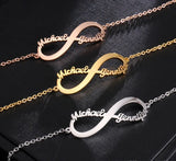 Personalized Stainless Steel Bowknot Choker Necklace with 2-4 Names