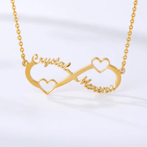 Personalized Stainless Steel Bowknot Choker Necklace with 2-4 Names