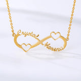 Personalized Stainless Steel Bowknot Choker Necklace with 2-4 Names