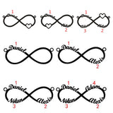 Personalized Stainless Steel Bowknot Choker Necklace with 2-4 Names