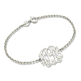 Amxiu Personalized 925 Silver Bracelets Monogram Bracelet For Women Men