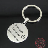 Amxiu Personalized 925 Silver Keychains Any Words Round Pendant Key Chains