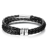 Personalized Name Bracelet S925 Silver Leather Bracelets