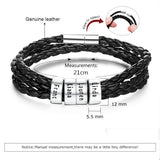 Personalized Name Bracelet S925 Silver Leather Bracelets