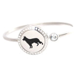Amya Dog Locket Bracelet Bangle Aromatherapy 25mm Magnet Crystal