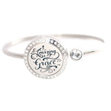 Amya Jewelry 25mm Magnet Crystal Aromatherapy Locket Bracelet Bangle