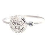 Amya Jewelry 25mm Magnet Crystal Aromatherapy Locket Bracelet Bangle