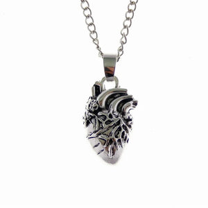 Anatomical Organ Heart Pendant Necklace Gothic Style Heart Necklace