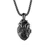 Anatomical Organ Heart Pendant Necklace Gothic Style Heart Necklace