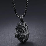Anatomical Organ Heart Pendant Necklace Gothic Style Heart Necklace