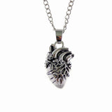 Anatomical Organ Heart Pendant Necklace Gothic Style Heart Necklace
