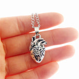 Anatomical Organ Heart Pendant Necklace Gothic Style Heart Necklace