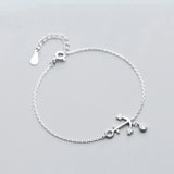 925 Silver Anchor Anklet with CZ - Summer Foot Chains