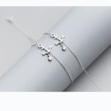 925 Silver Anchor Anklet with CZ - Summer Foot Chains