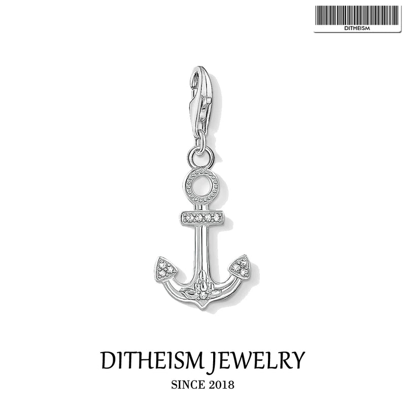 925 Sterling Silver Anchor Charms Pendant for Bracelet Necklace