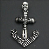 Mens Stainless Steel Biker Skull Pendant