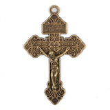 Ancient Bronze Crucifix for Rosary Necklace Making Catholic Cross Pendant