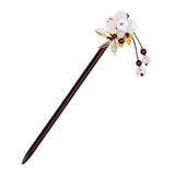 Ancient Chinese Golden Sand Glaze Hair Sticks with Golden Leaves