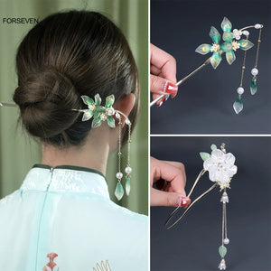 Chinese Flower Hair Sticks Metal Hairpins Hair Accessories