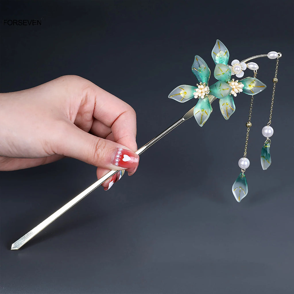 Chinese Flower Hair Sticks Metal Hairpins Hair Accessories