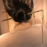 Chinese Style Sword Shape Hairpin Hanfu Coiled Hairpin Long Tassel
