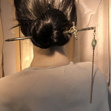 Chinese Style Sword Shape Hairpin Hanfu Coiled Hairpin Long Tassel