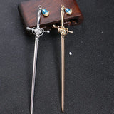 Chinese Style Sword Shape Hairpin Hanfu Coiled Hairpin Long Tassel