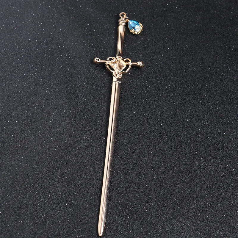 Chinese Style Sword Shape Hairpin Hanfu Coiled Hairpin Long Tassel