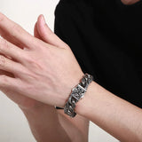 Ancient Egypt Retro Cross Men's Bracelet Engraved Stainless Steel Jewelry