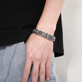 Ancient Egypt Retro Cross Men's Bracelet Engraved Stainless Steel Jewelry