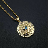 Egyptian Eye of Horus Stainless Steel Pendant Necklace