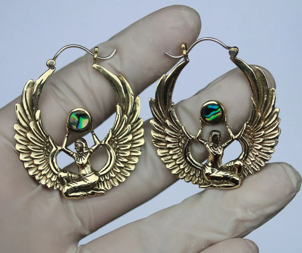 Vintage Egypt Goddess Isis Earrings Women Jewelry
