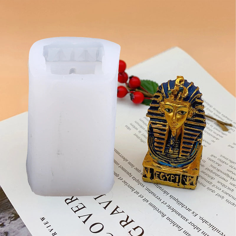 Egyptian Pharaoh Epoxy Resin Mold Aromatherapy Plaster Silicone Mould DIY Crafts