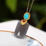 Ancient French Craft South Red Tourmaline Necklace Pendant