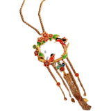 Ancient Gilding Inlaid Hetian Jade Pendant High-Grade Enamel Accessories