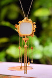Ancient Gilding Inlaid Hetian Jade Pendant High-Grade Enamel Accessories
