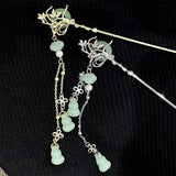 Chinese Vintage Hairpin Buckle Lock Headdress Glazed Hairpin