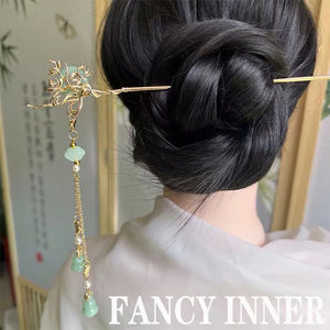 Chinese Vintage Hairpin Buckle Lock Headdress Glazed Hairpin