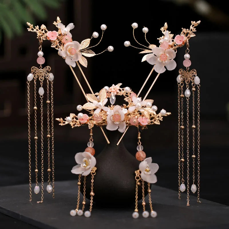Ancient Hanfu Hair Sticks Tassel Hairpin Hair Comb Set Girl Gift