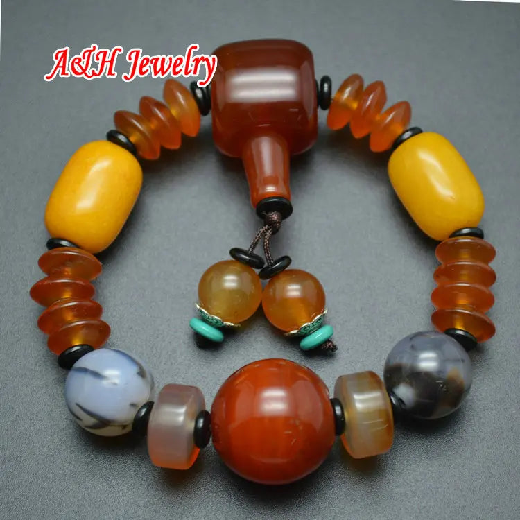 Tibetan Stone Charms Wrist Malas 5pc/lot