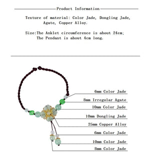 Ancient Crystal Anklet Hand-knitted Beach Jewelry