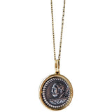 Ancient Rome Antique Coin Necklace 925 Sterling Silver Double-Sided Embo...