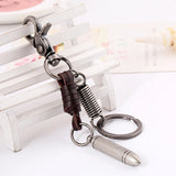 Silver Alloy Bullet Car Keychain Charm Pendant Lobster Clasps Keyring