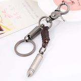 Silver Alloy Bullet Car Keychain Charm Pendant Lobster Clasps Keyring